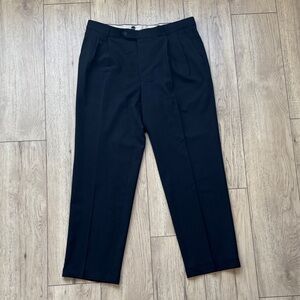 Ballin Mens 38 Black Wool Dress Pants Pleated Trousers Comfort-EZE Classic Fit